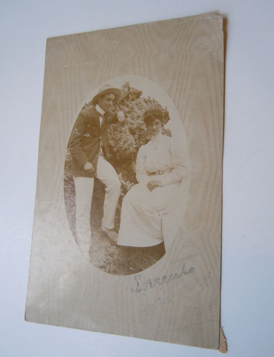 Mailed 1907 Melbourne to Chorlton-Cum-Hardy - Real Photo Postcard Couple