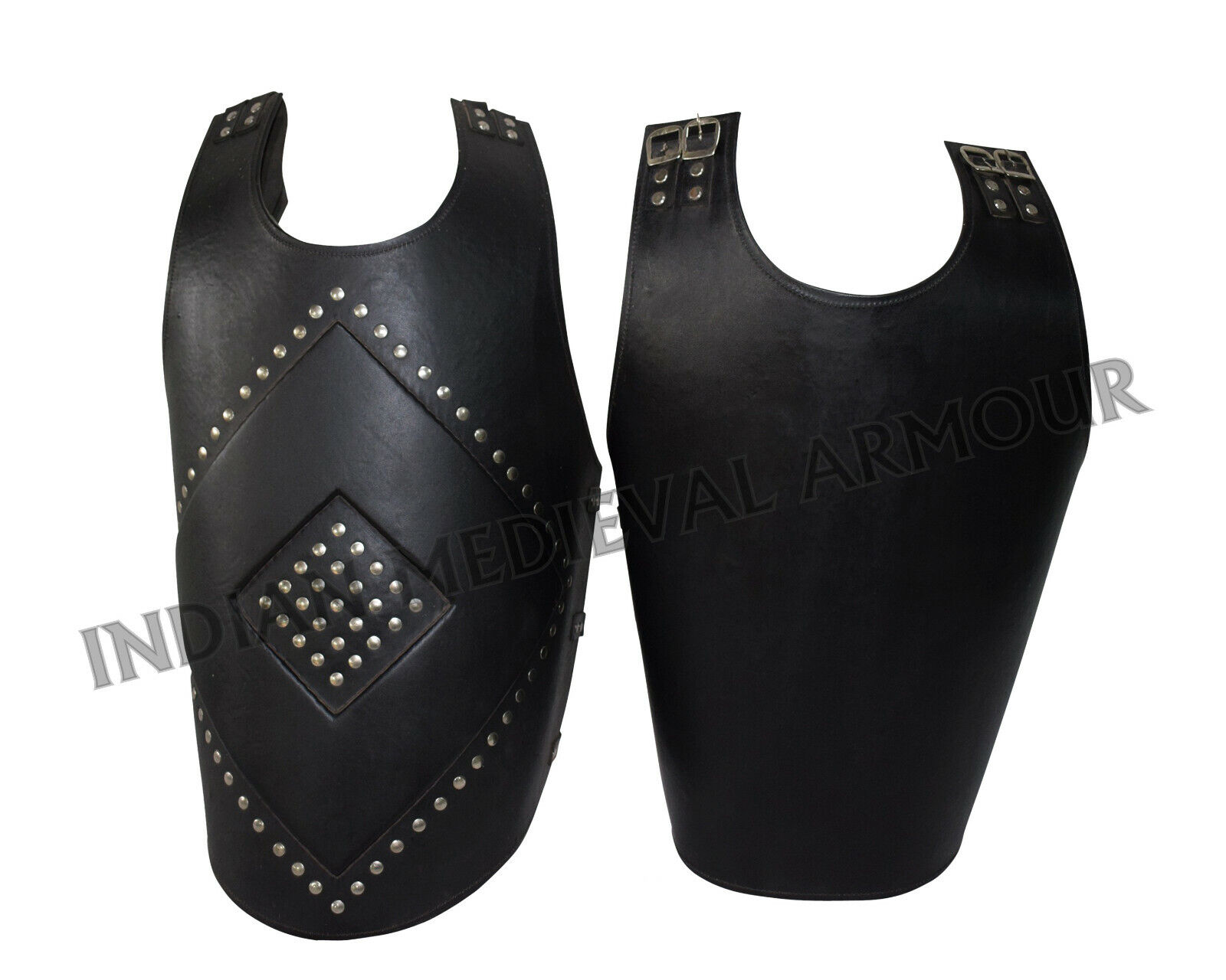 Real Black Genuine Leather Body Armor For Warrior Cosplay LARP