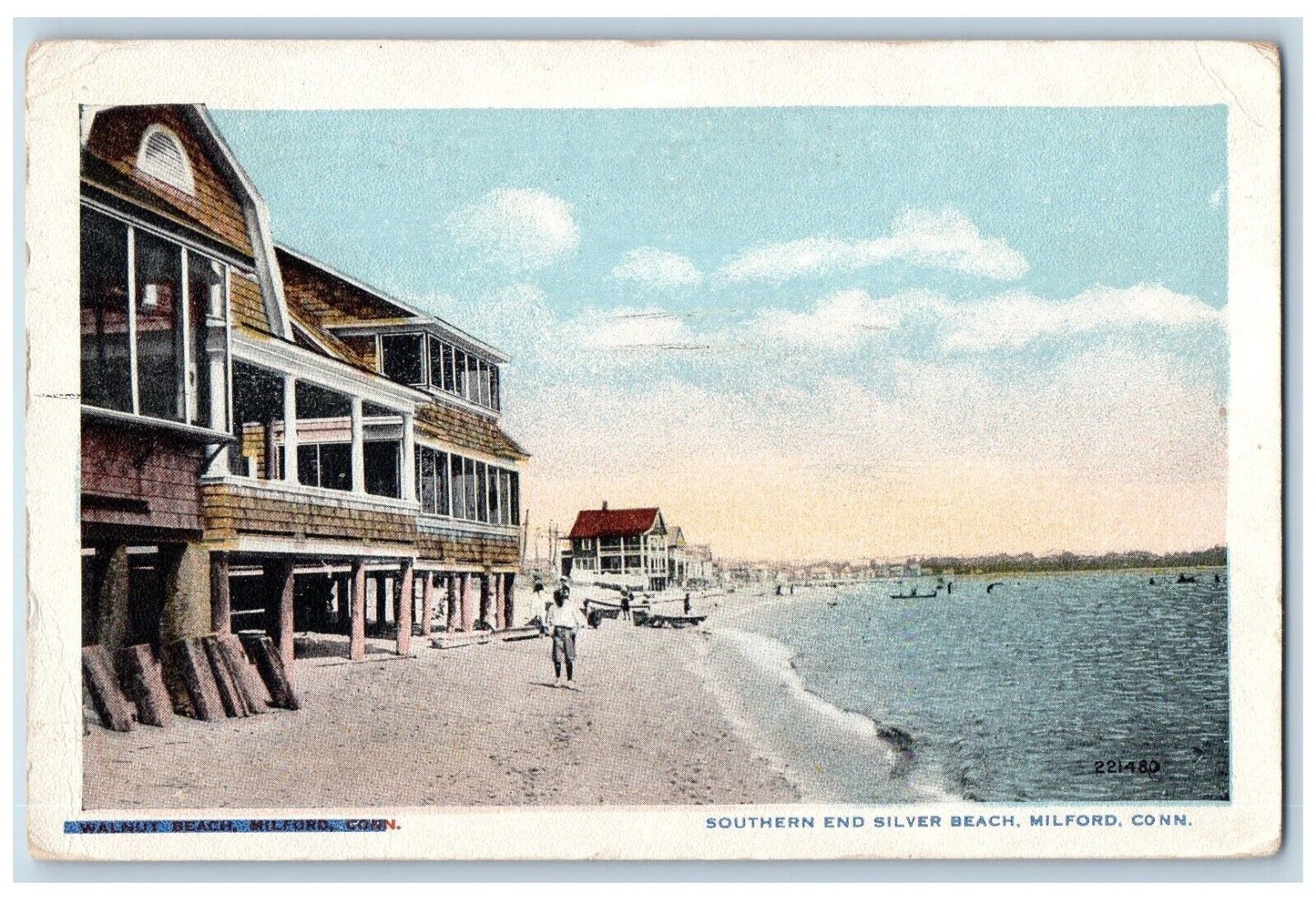 Milford Connecticut CT Postcard Southern End Silver Beach Sea Shore 1919 Antique