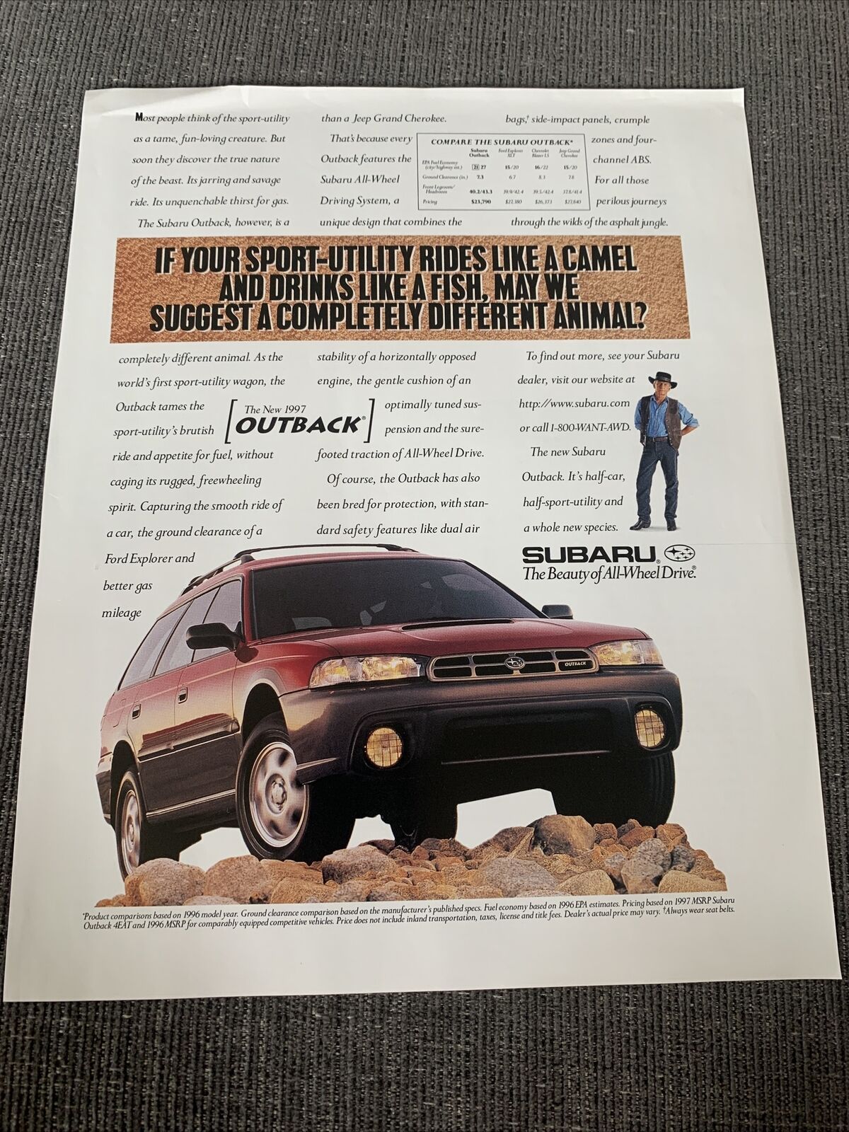 1996 Subaru Outback ad