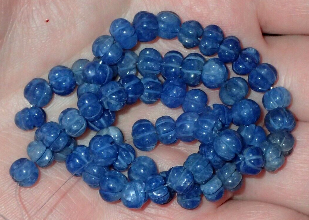 65  Natural Blue Sapphire Stone Beads, 6-7mm, 85CT, #1