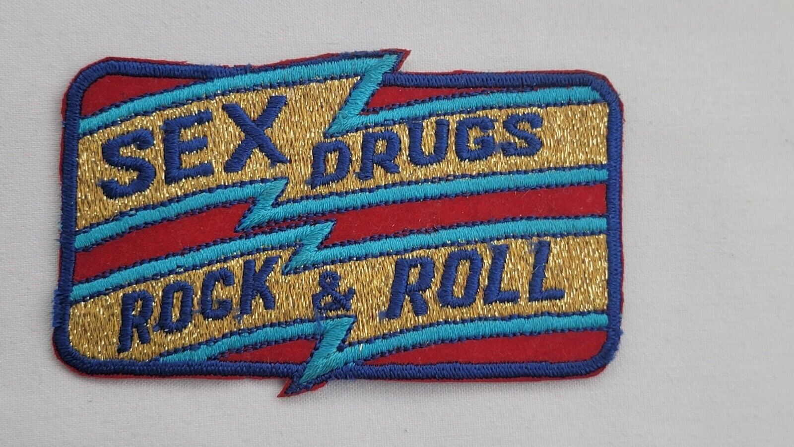 Vintage NOS Patch Sex Drugs Rock & Roll Shirt Jacket Hat
