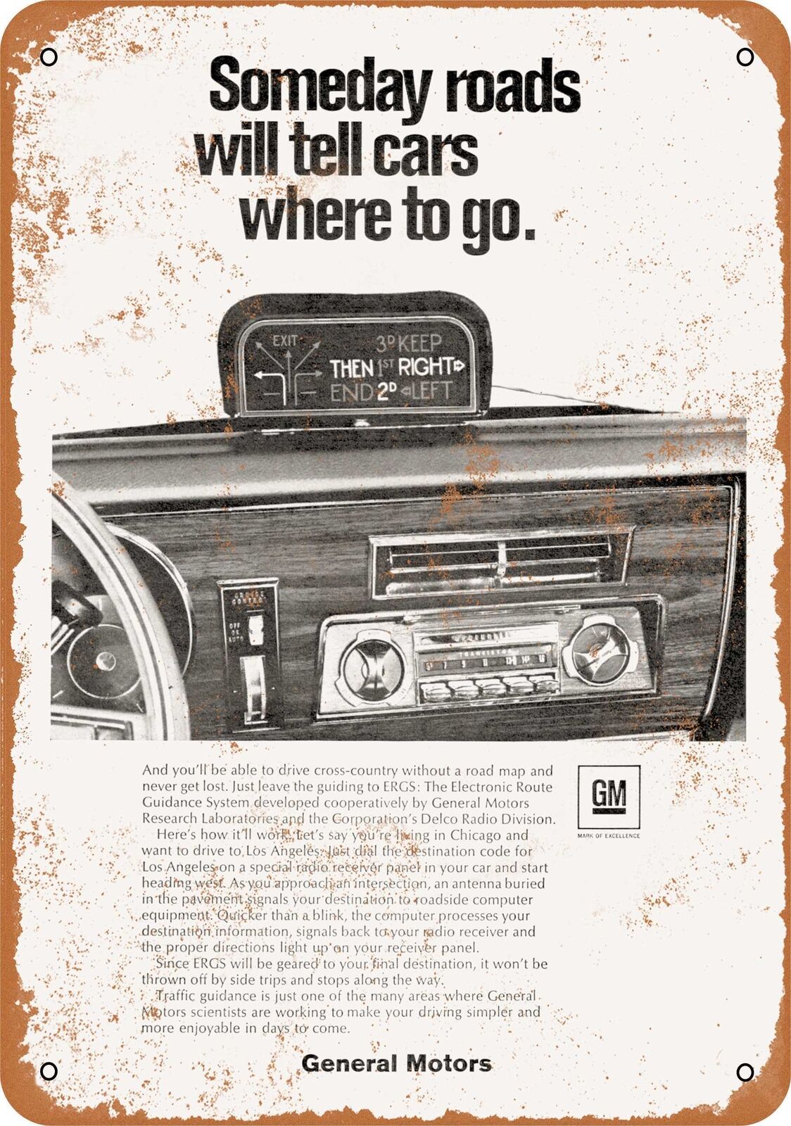Metal Sign - 1969 GM Navigation System -- Vintage Look