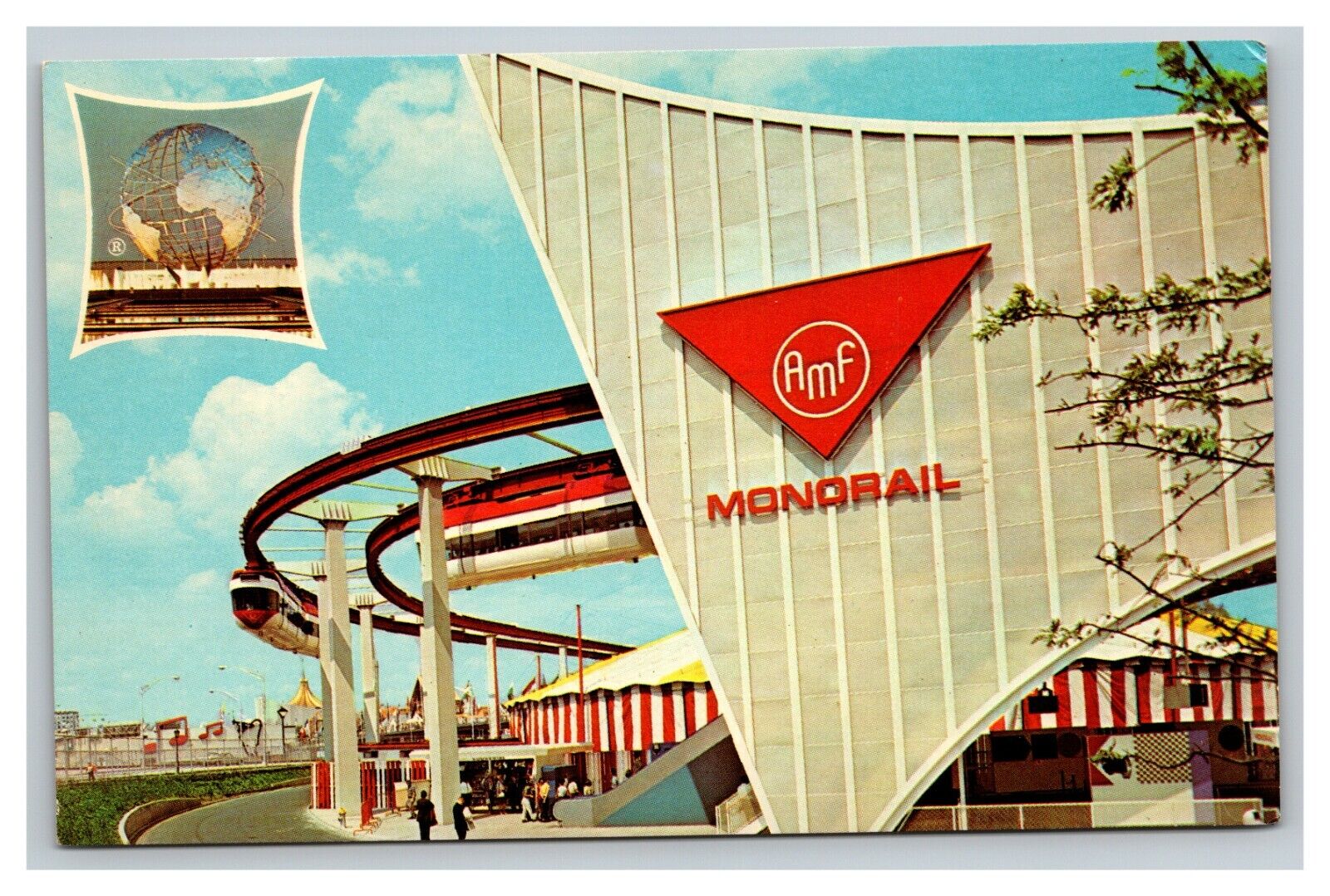 Vintage 1964 Postcard AMF Monorail New York Worlds Fair 1964-1965 NYC