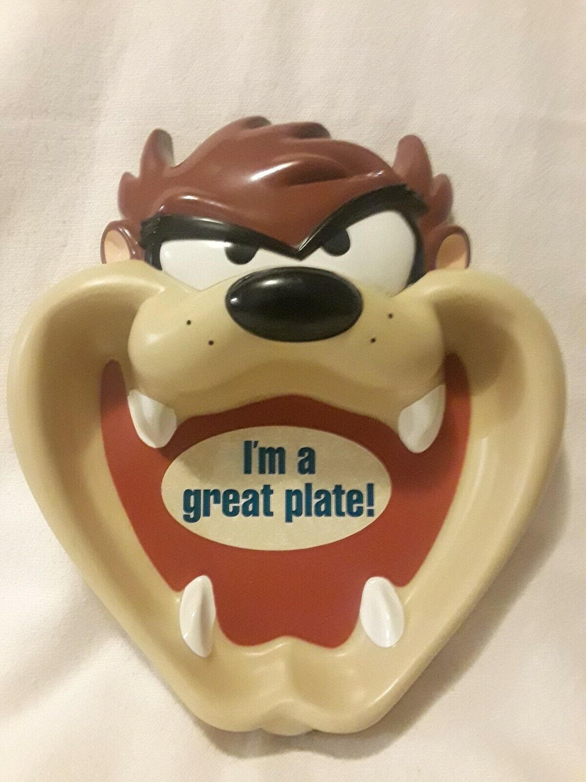 Vintage Looney Tunes Tasmanian Devil Taz Figural Kids Plate Serving Trey