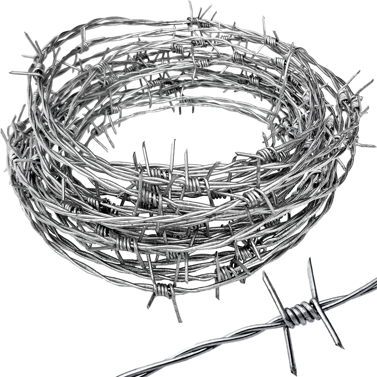 Real Barbed Wire 25Ft 18 Gauge - Great for Crafts, Fences, and Critter Deterrent