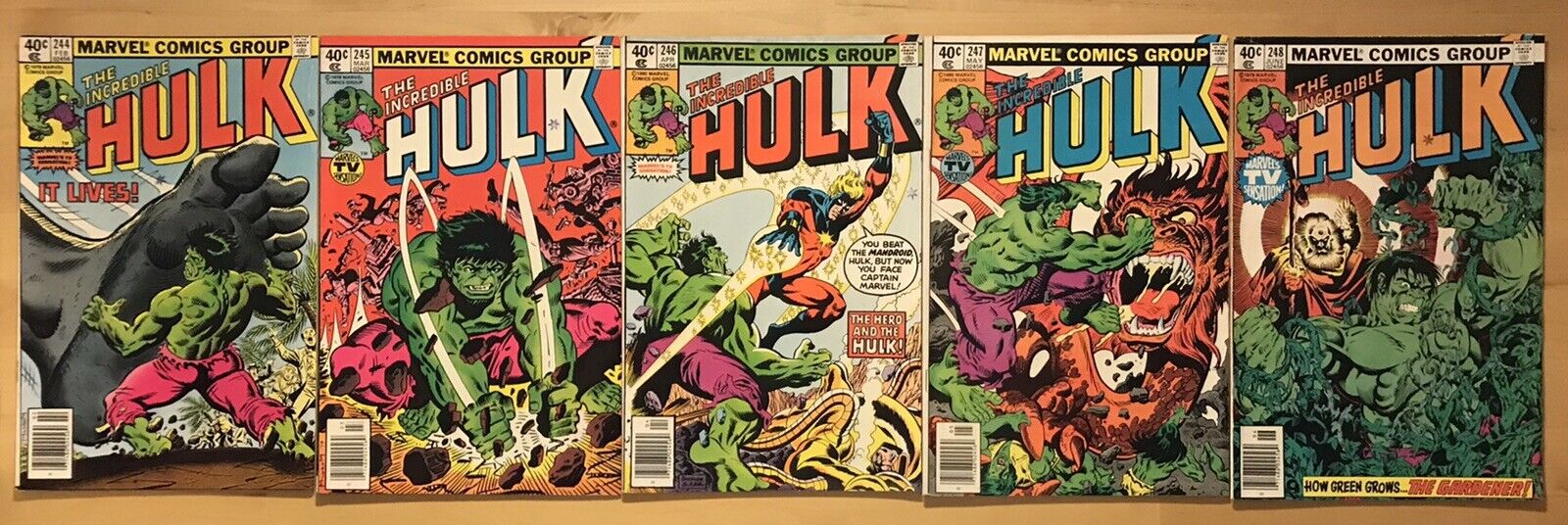 The Incredible Hulk #244, #245, #246, #247, #248 (ALL MARK JEWELERS) Marvel Lot