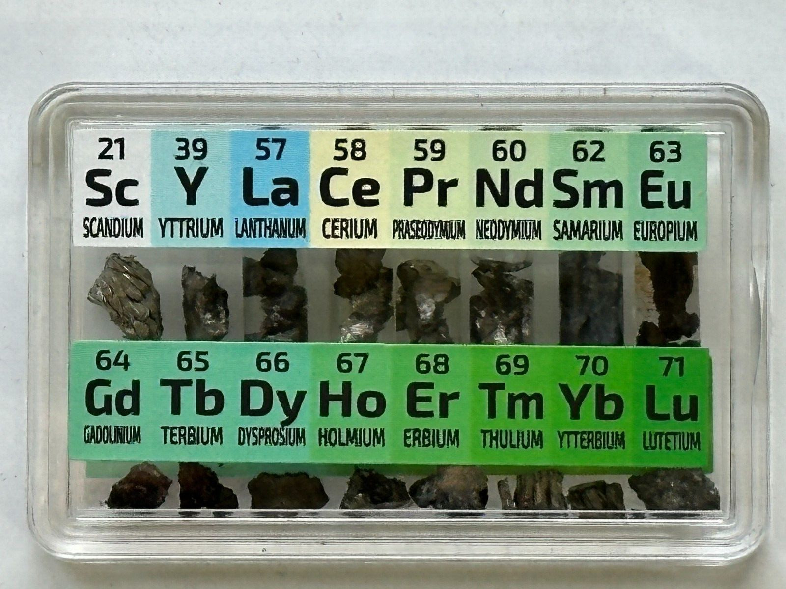 Micro Rare Earth Metal Element Set Smallest in the World Scandium Lutetium Stand