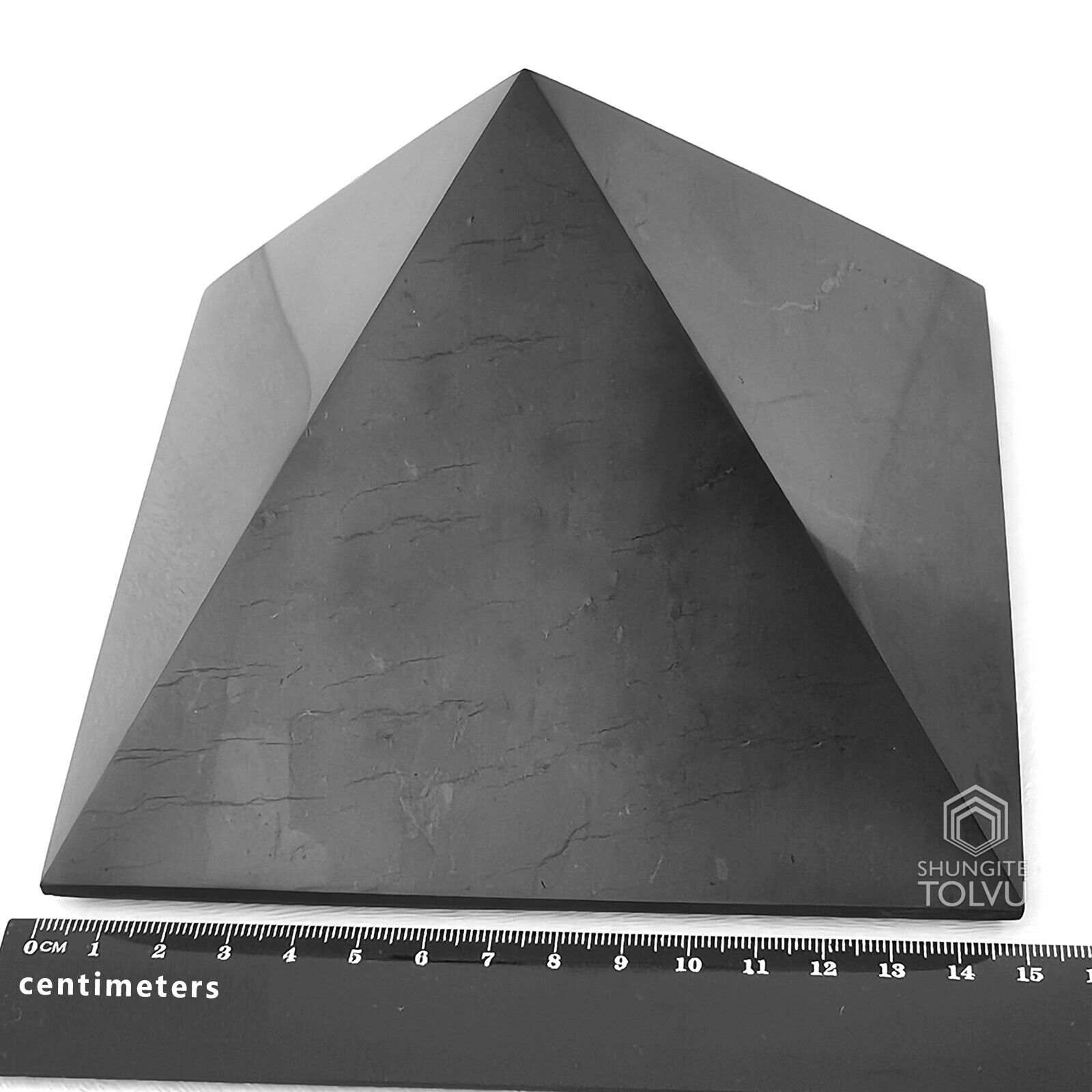 Extra Big Shungite Pyramid 5.9 in  Real shungite stone - Genuine - Tolvu