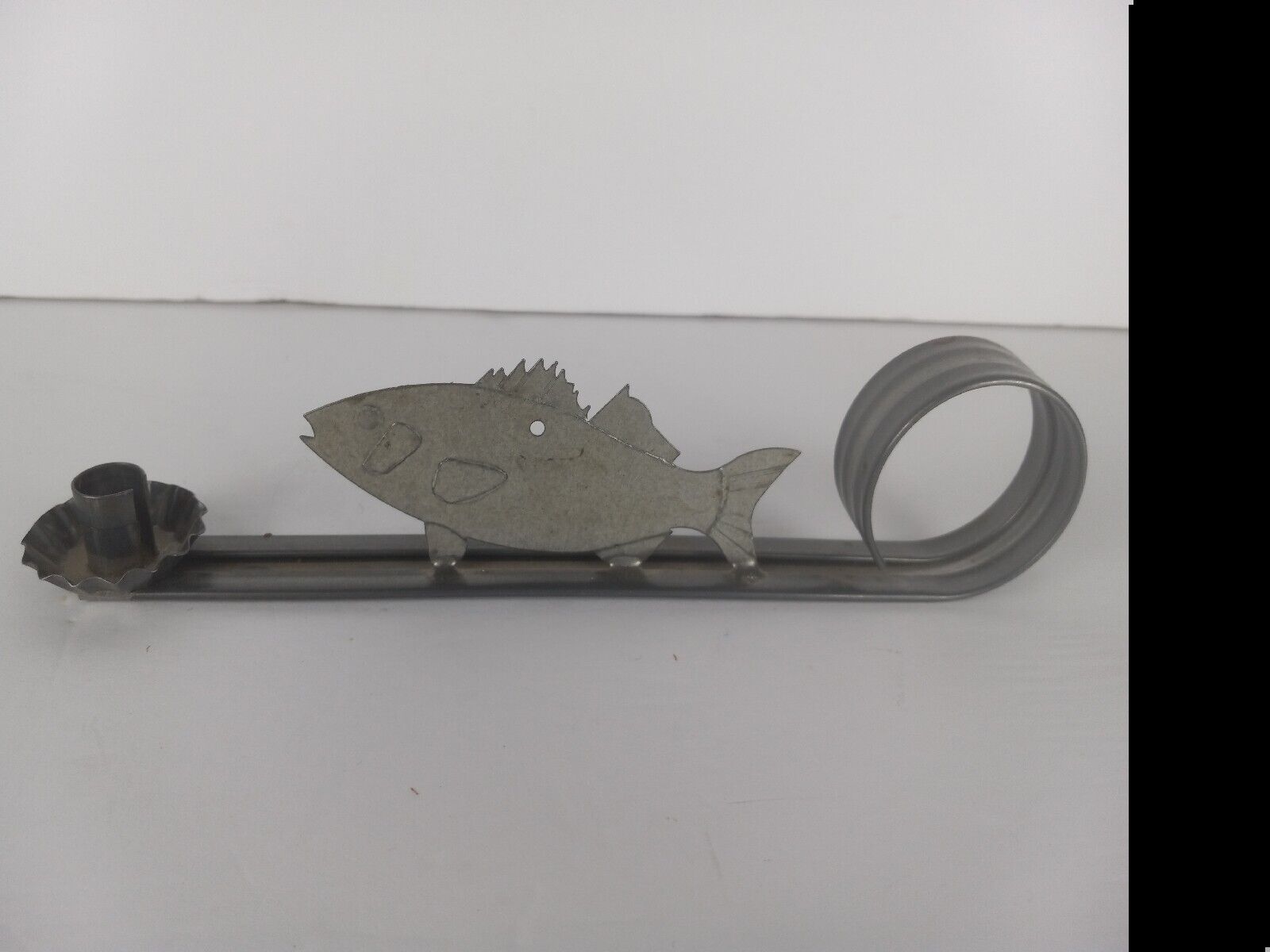 Fish Taper Candle Holder Laser Cut Galvanized Metal