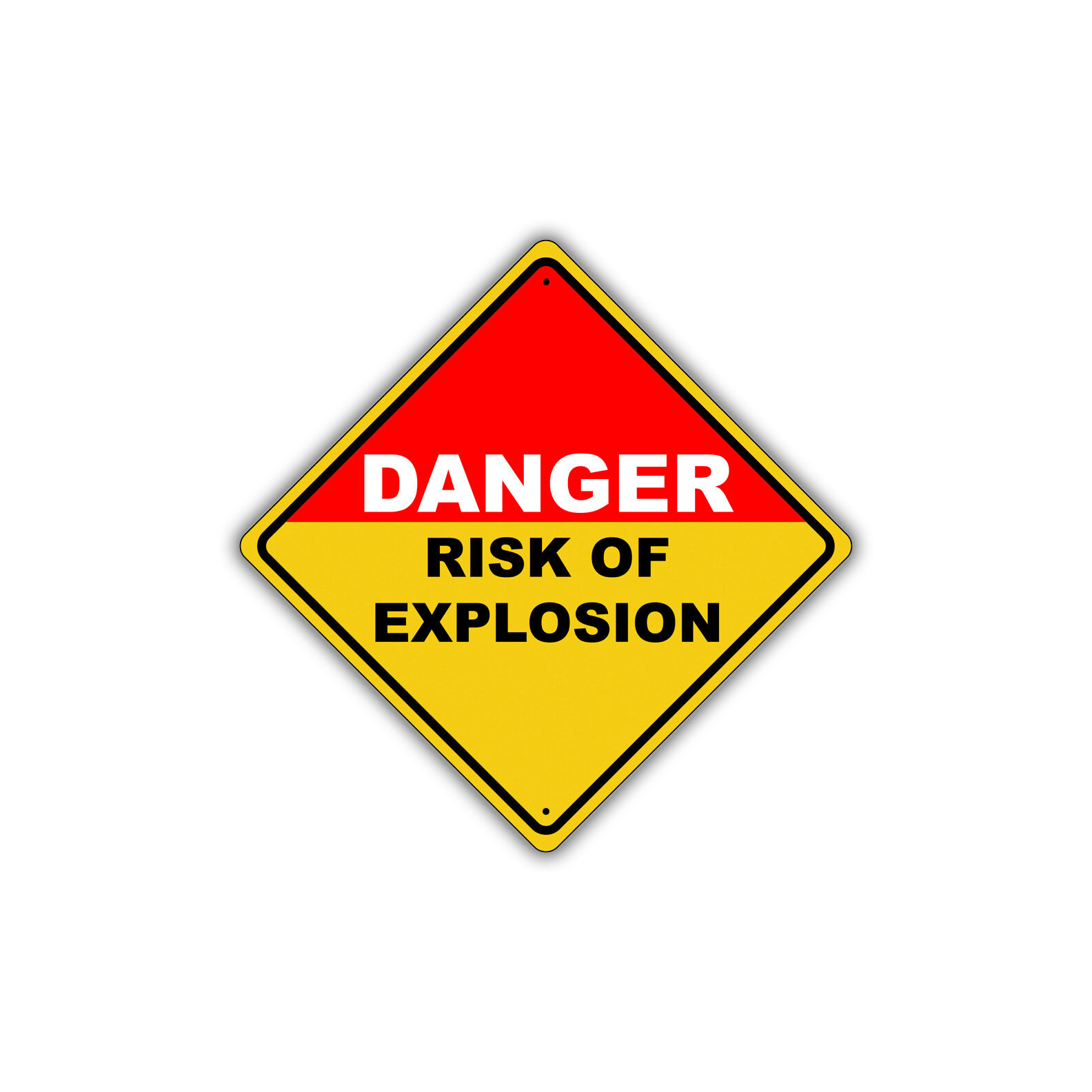 Danger Risk Of Explosion Diamond Sign Blasting Areas Safety Aluminum Metal Sign