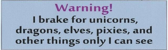 10x3 Purple Warning I Brake for Unicorns Magnet Funny Car Truck Vehicle Magnets