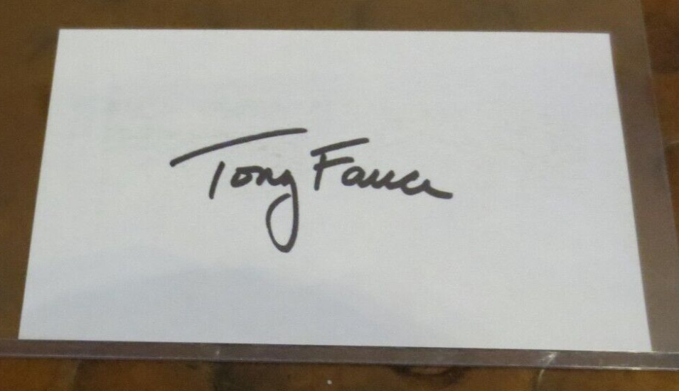 Dr Anthony Fauci signed autographed 3x5 index card COVID-19 Ebola HIV/AIDS
