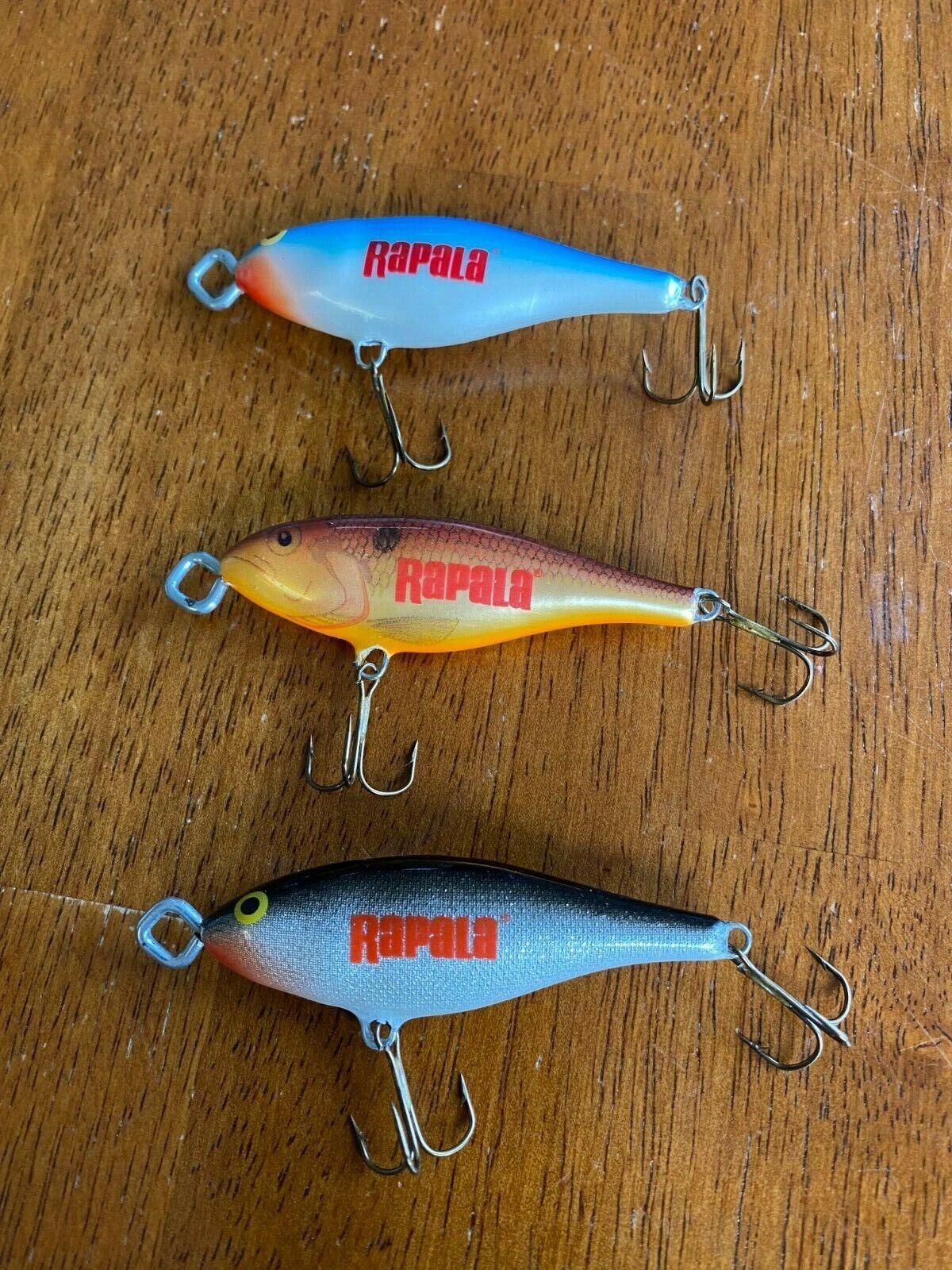 3 Vintage Rapala Fishing Lure Key Chain with HOOKS INSTEAD 