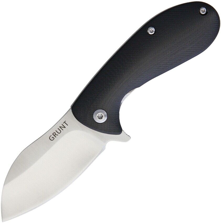 ABKT TAC Grunt Liner Lock Knife Black G10 Handle Plain Satin Edge AB048