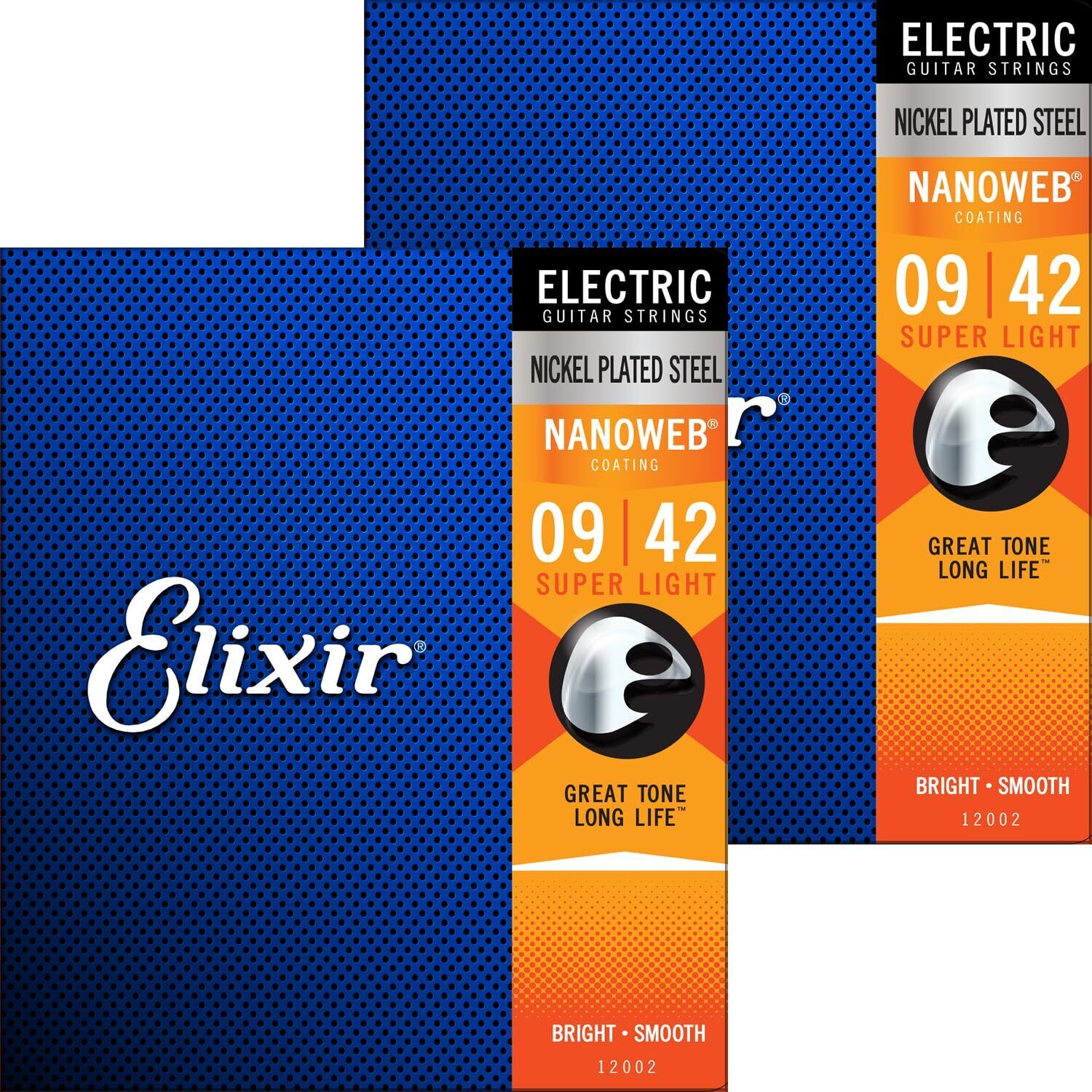 Elixir Electric Guitar Strings Nanoweb Super Light 009-042 Set Of 2 #12002 2pack