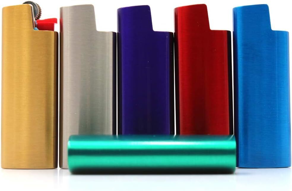 6PCS Set Metal Lighter Case Cover Holder for Mini BIC Lighter J5 GIFT FOR MEN