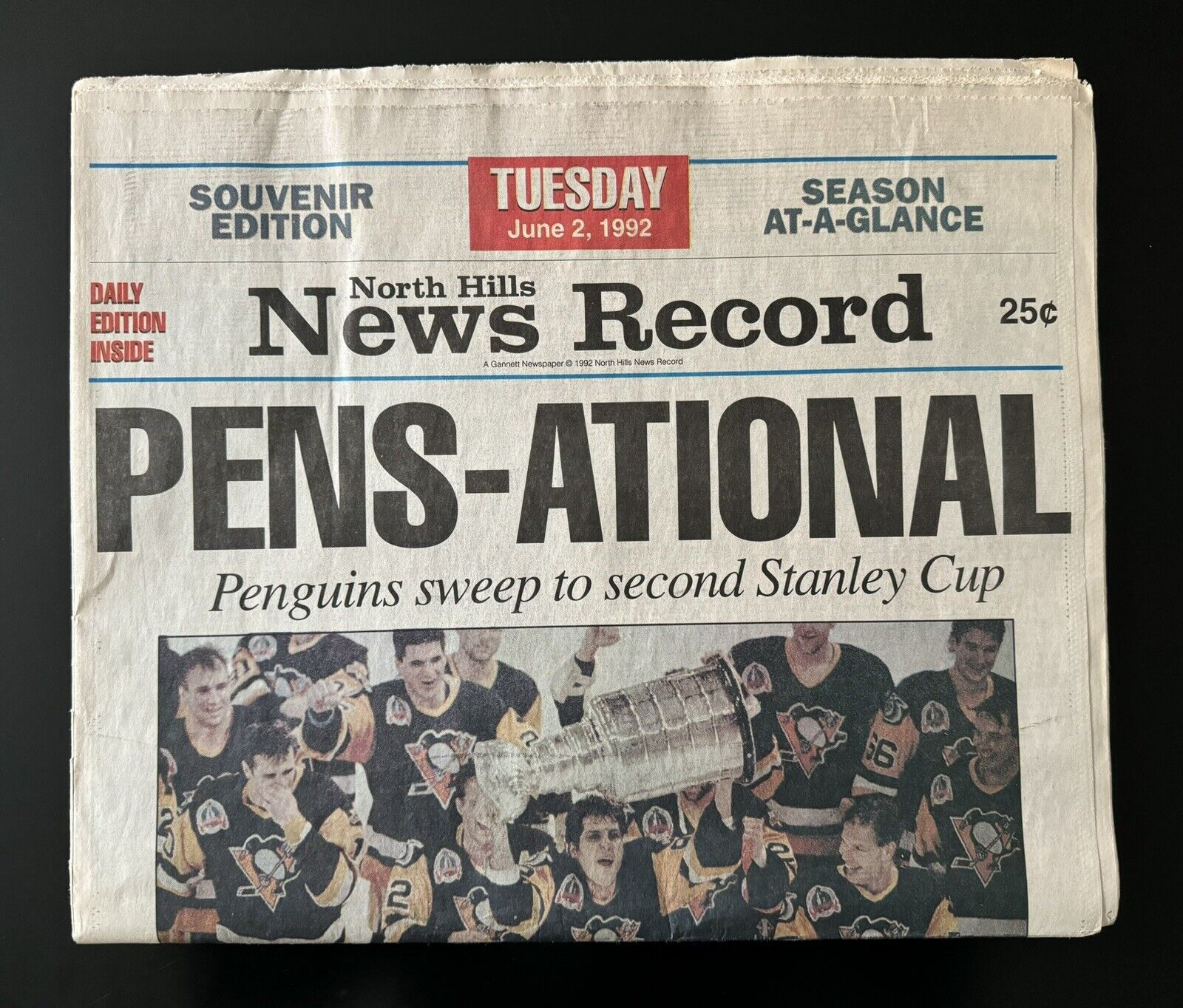 North Hills News Record Pittsburgh Penguins Second Stanley Cup Edition (1992)