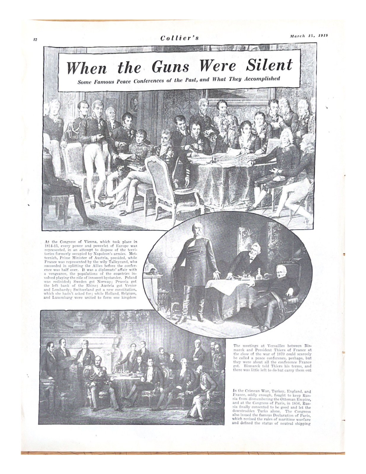1919 Gun Controversy Congress Article Vintage Print Ad Collier\'s 