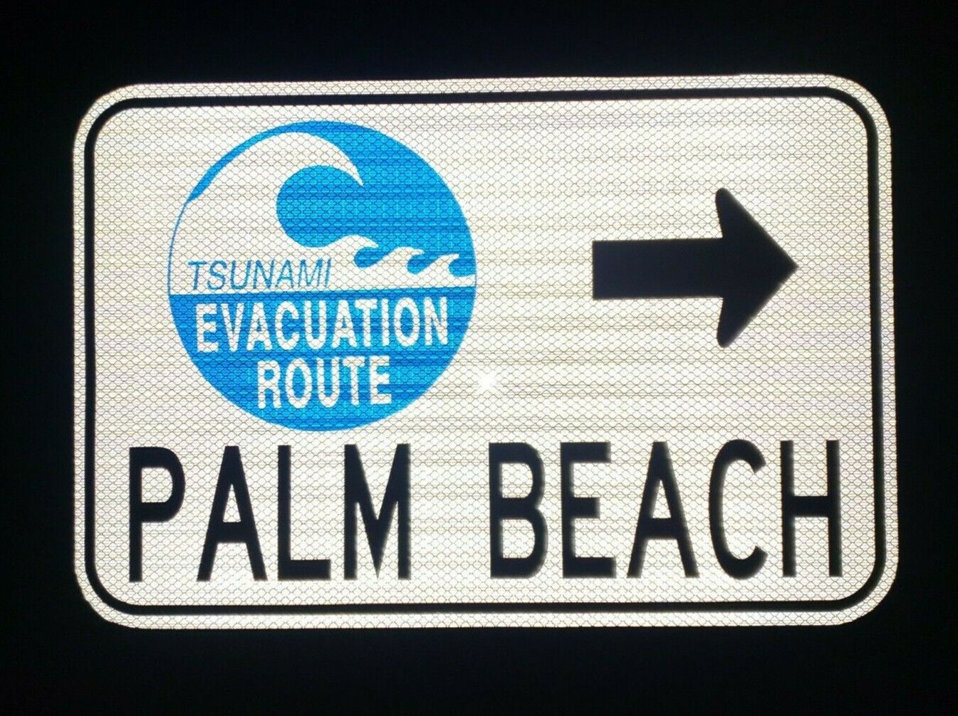 PALM BEACH Tsunami Evacuation route road sign 18\