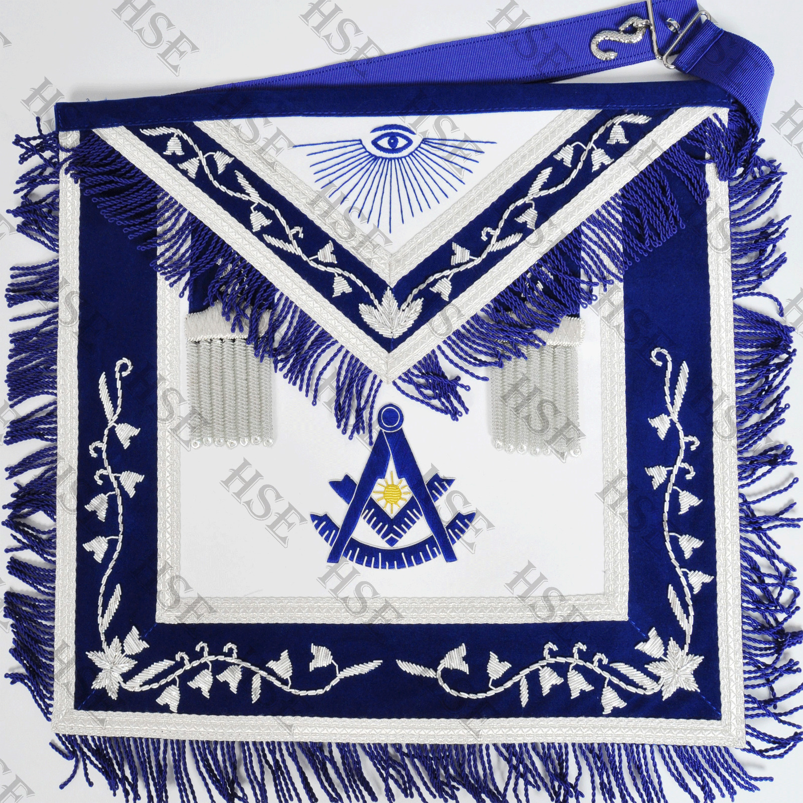 NEW EMBROIDERY PAST MASTER APRON BLUE VELVET-HSE