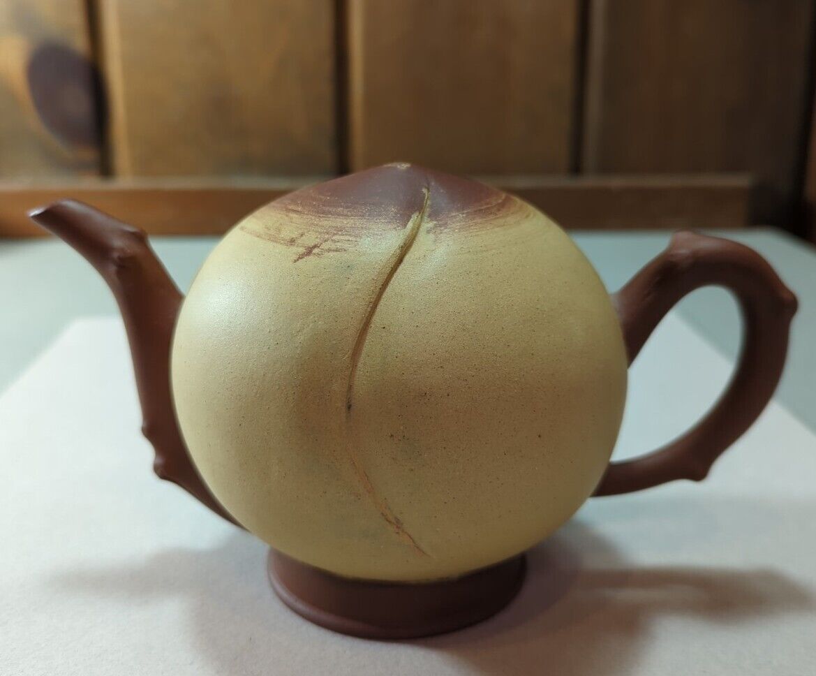 RARE PEACH SHAPED WINE POT Used Very Good As Is. Wine goes in Bottom of Pot 🤯