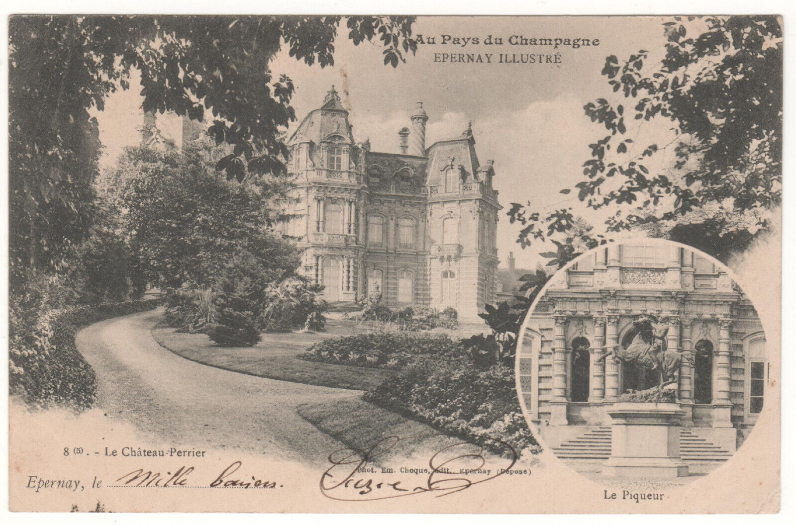 CPA 51 - ÉPERNAY: CHÂTEAU PERRIER - LE PIQUEUR (MARNE) WRITTEN on 06-09-1903