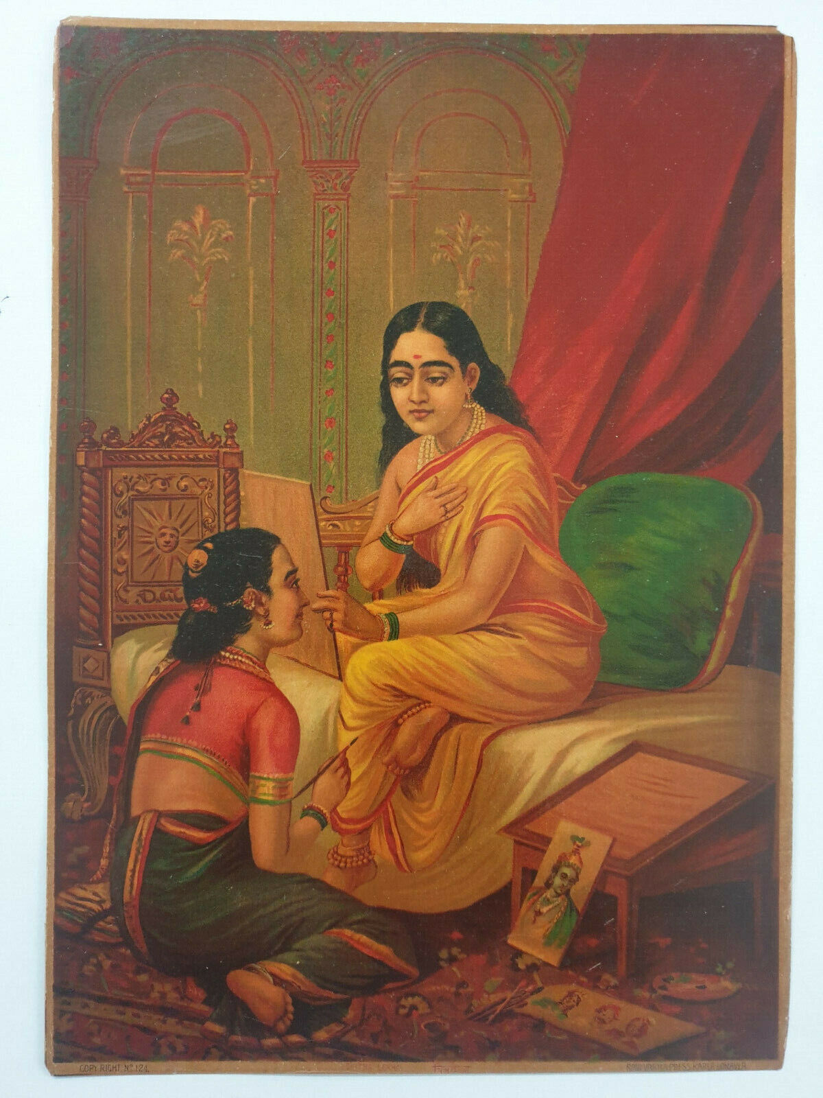 Vintage 1910's Olegraph CHITRALEKHA Ravi Varma 14in x 20in