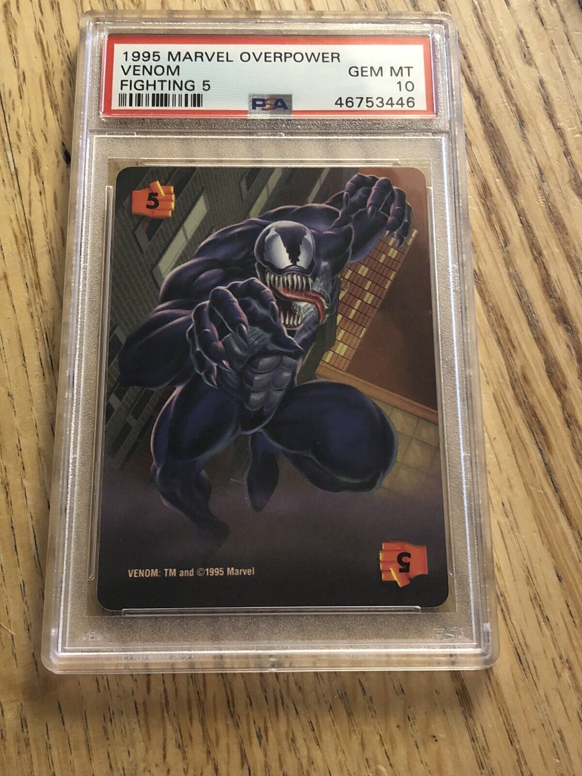 1995 Marvel Overpower Venom Fighting 5 PSA 10 GEM MINT