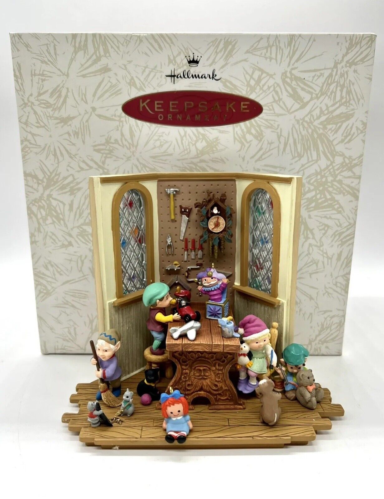Hallmark Keepsake Ornament Santa\'s Toy Shop 1996 NIB Signed By Artist