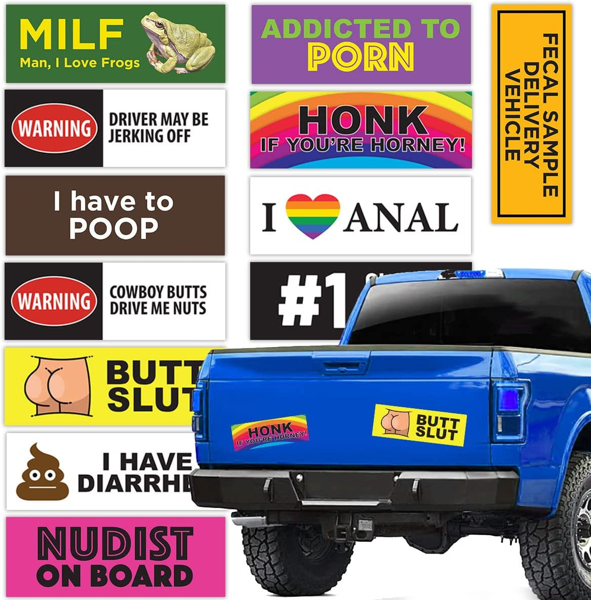 Funny Prank Magnet Bumper Sticker Best Sellers 12-Pack Best Seller Magnets