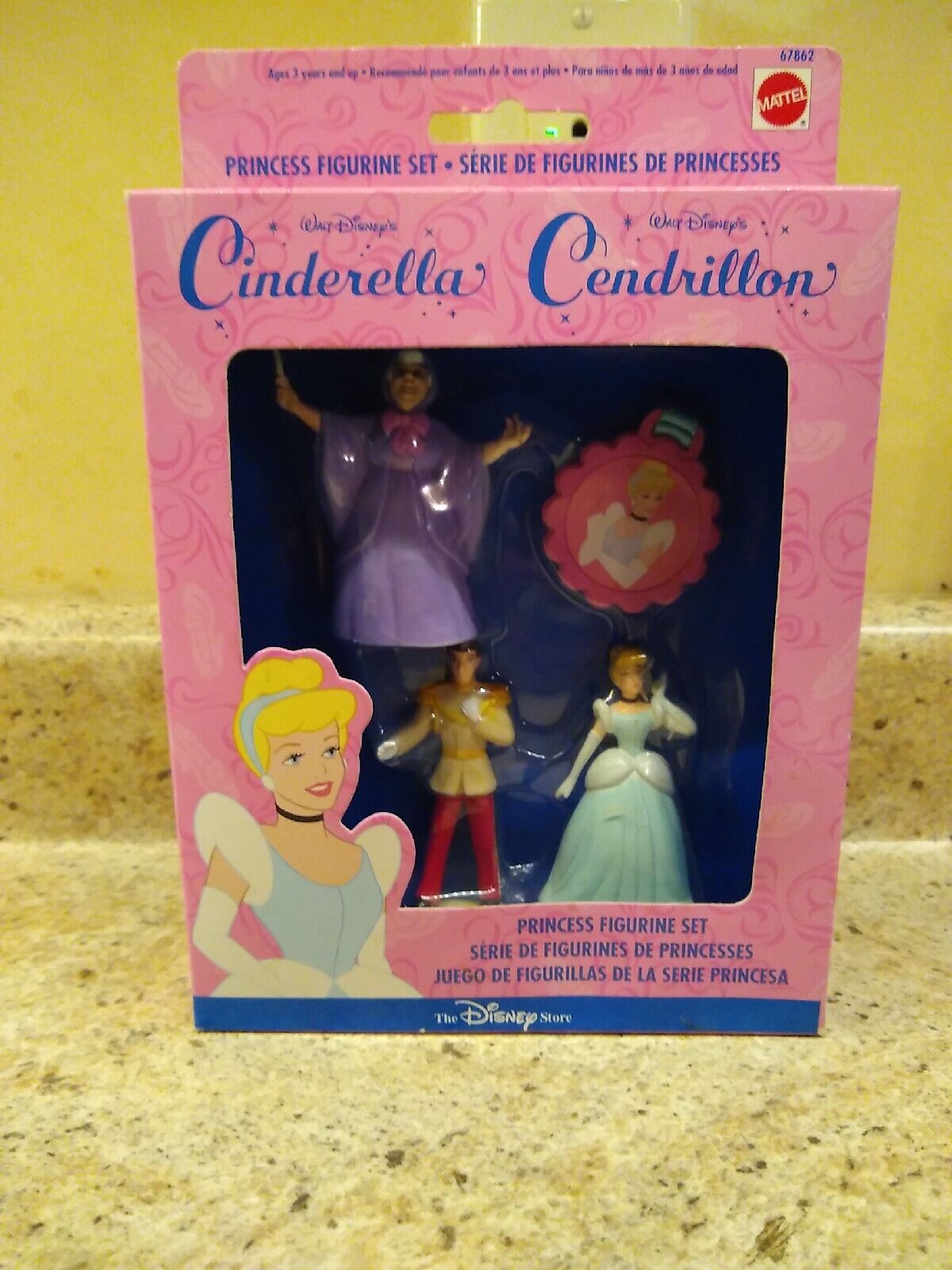 RARE 1998 Mattel Disney Store Cinderella Princess Figurine Set 67862 NIP