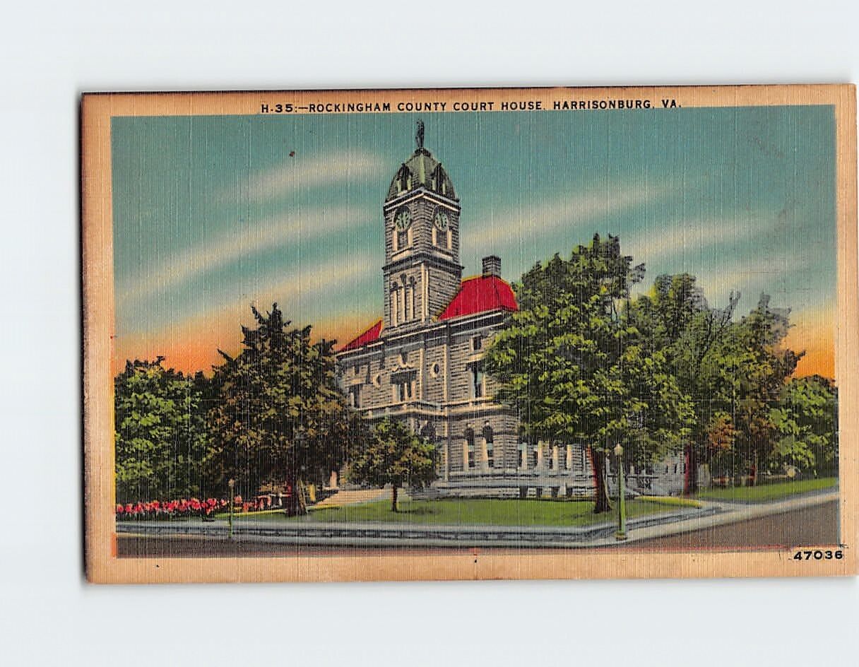 Postcard Rockingham County Court House Harrisonburg Virginia USA