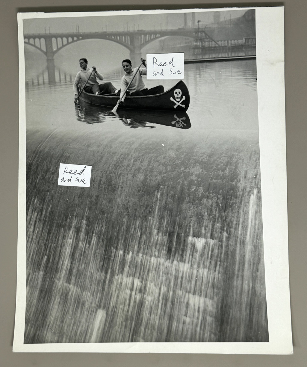 Original Oversized Press Photo: Dangerous Waterfall Boying Canoeing Milwaukee