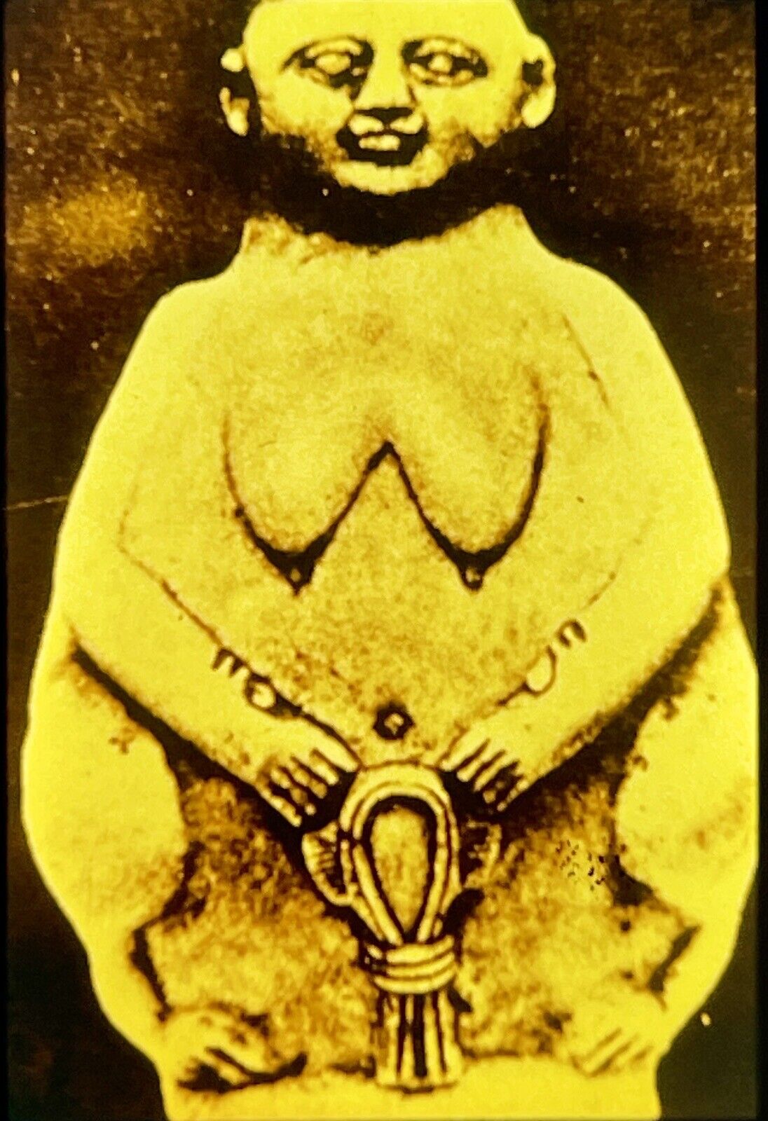 Effigy Fertility Art History Woman Childbirth Womb Vintage 35mm Slide 