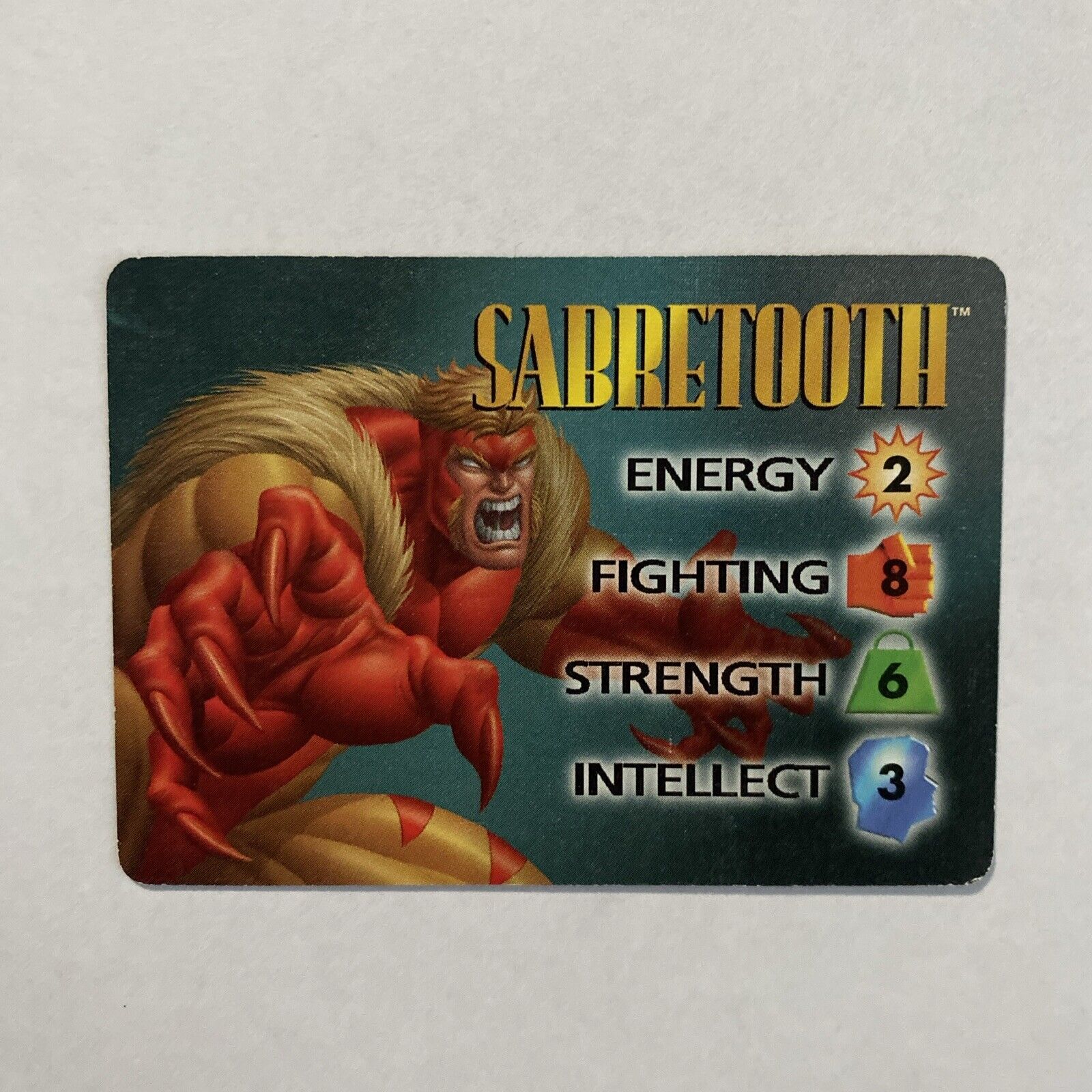 Marvel OVERPOWER Sabretooth IQ character card 
