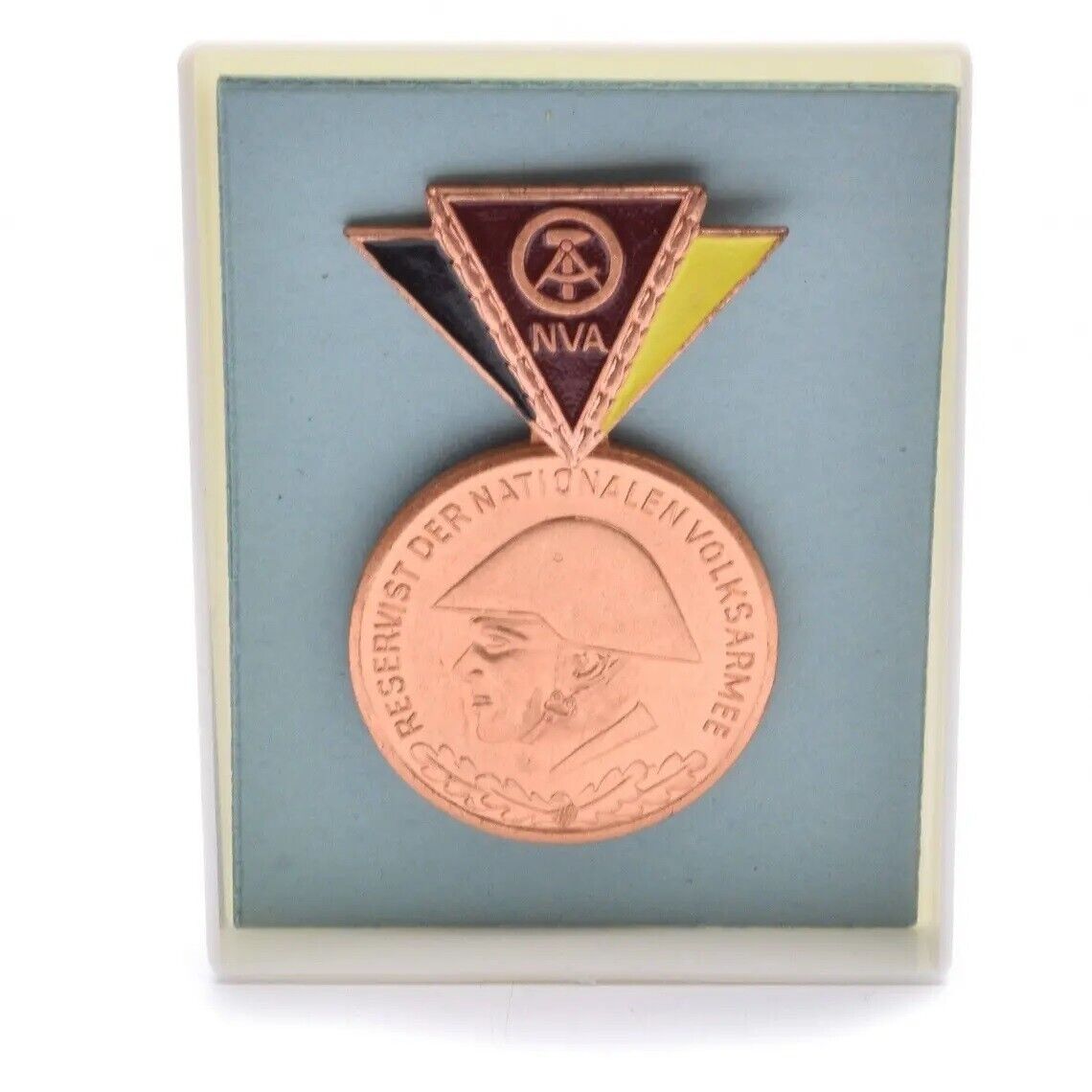 East German GDR NVA Military Army Bronze Reservist Medal Volunteer Badge War