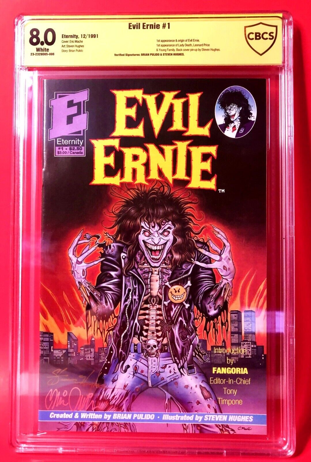 Malibu/Eternity Evil Ernie #1 (1991) Signed CBCS 8.0 1st Evil Ernie & Lady Death