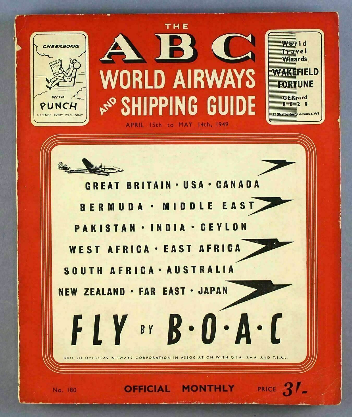 ABC WORLD AIRWAYS GUIDE APRIL-MAY 1949 TIMETABLE IRAQI SIAMESE AIRWAYS CDGT MISR