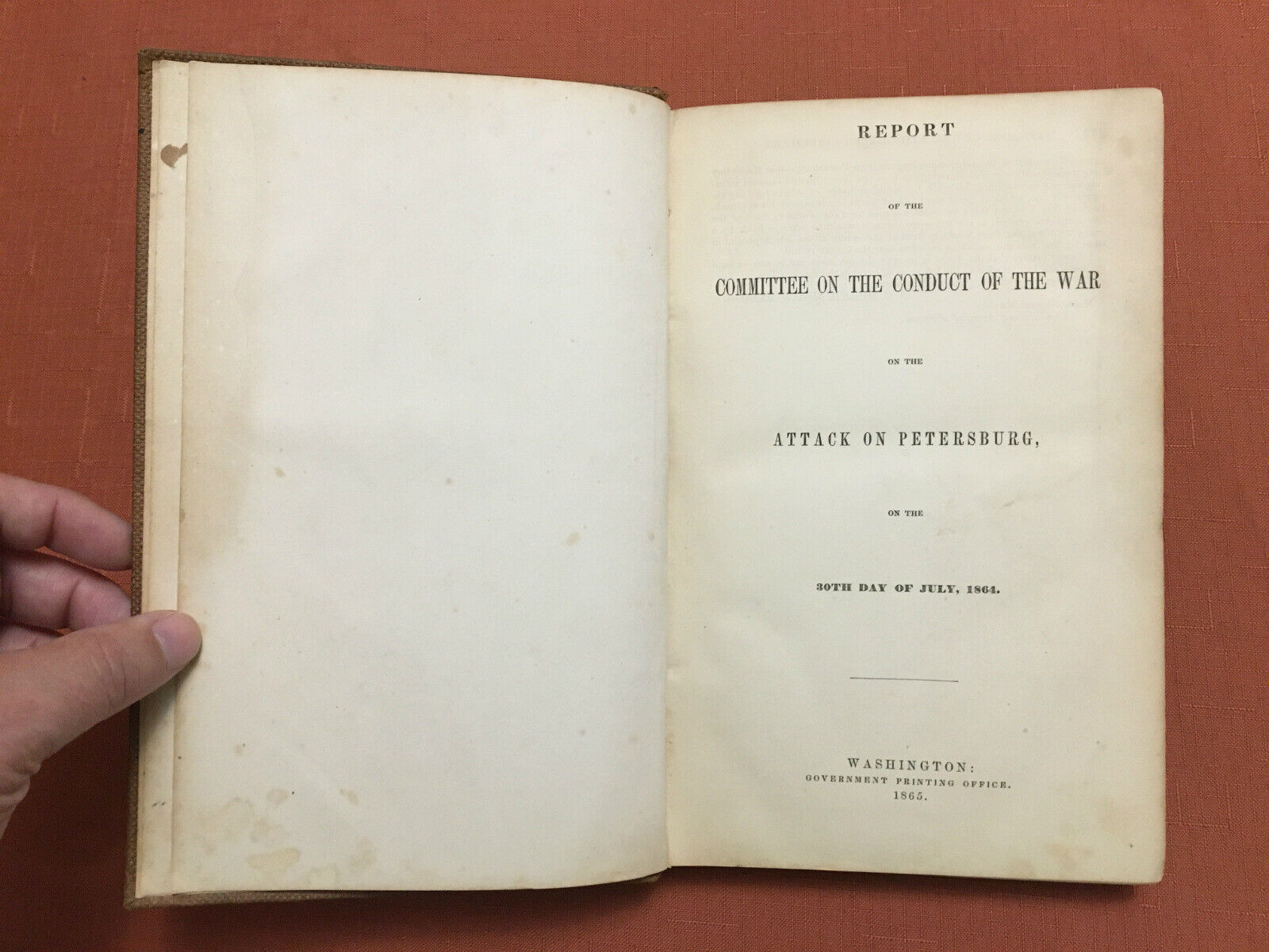 Committee on the Conduct of the War on the Attack on Petersburg - 1865 - HB -EVF
