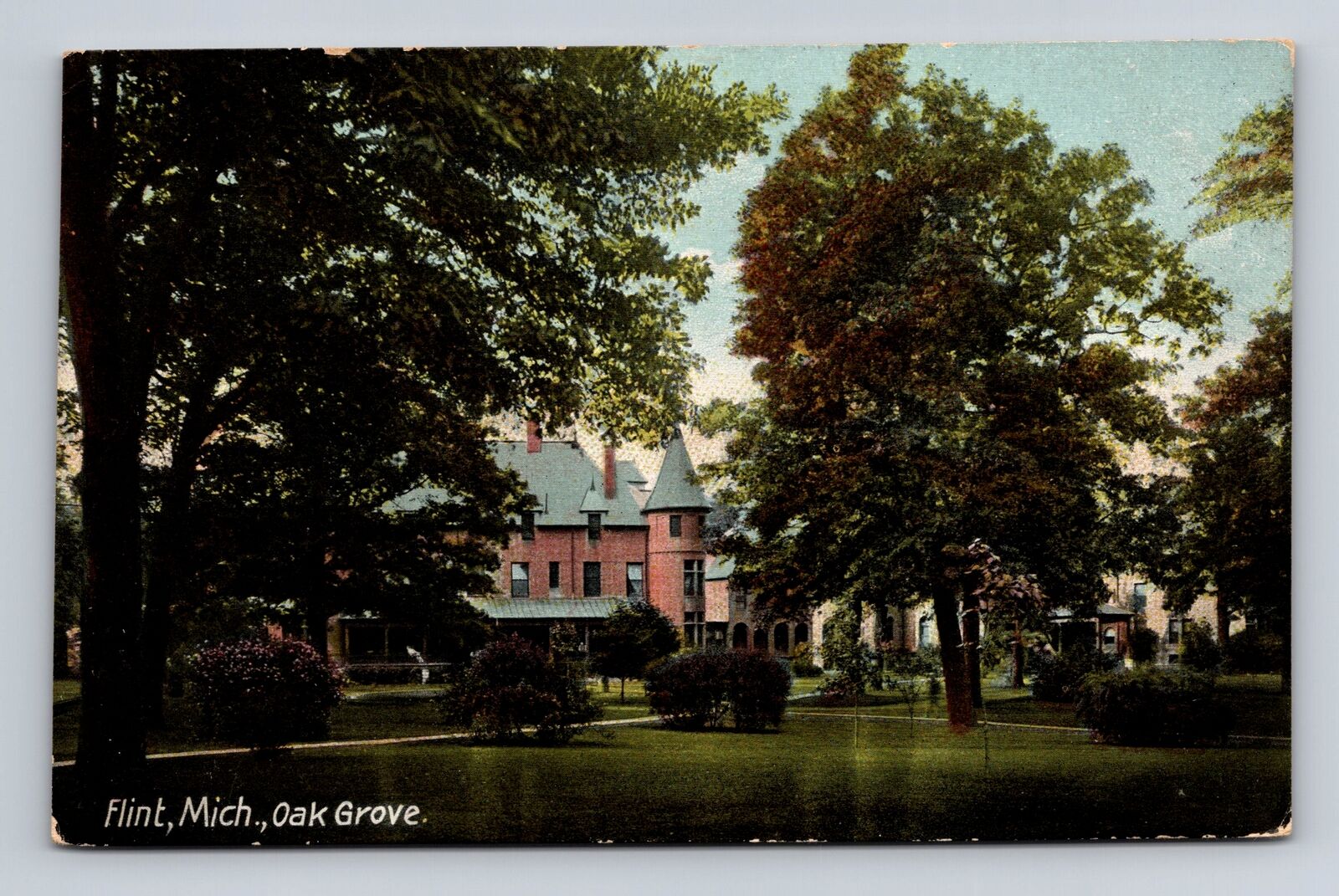 Flint MI-Michigan, Oak Grove, Antique, Vintage Souvenir Postcard