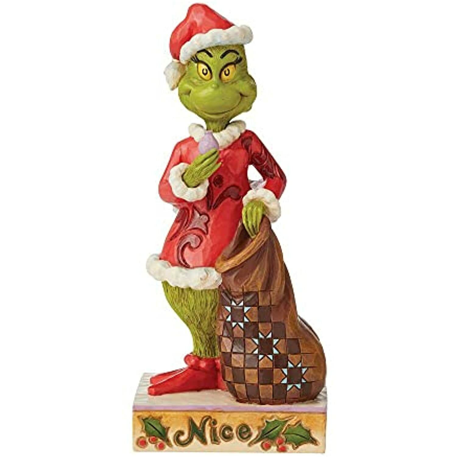 Jim Shore Dr. Seuss Grinch Two-Sided Naughty or Nice Figurine 6008891