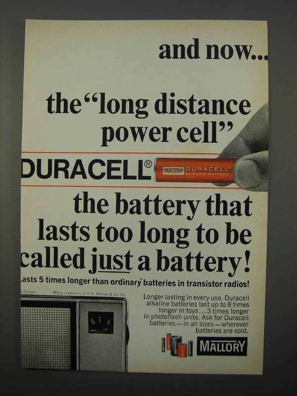 1966 Mallory Duracell Batteries Ad - Long Distance