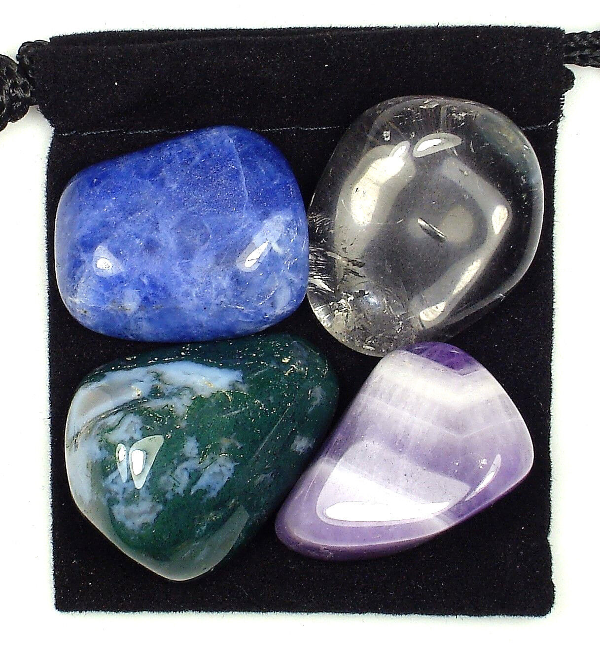 IMMUNE SYSTEM BOOST Tumbled Crystal Healing Set = 4 Stones + Pouch + Card