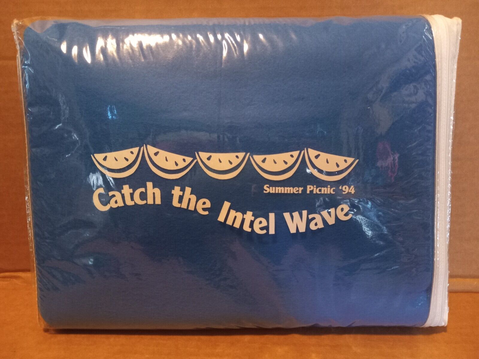 Vintage INTEL  employee picnic 1994 promotional gift fleece blanket