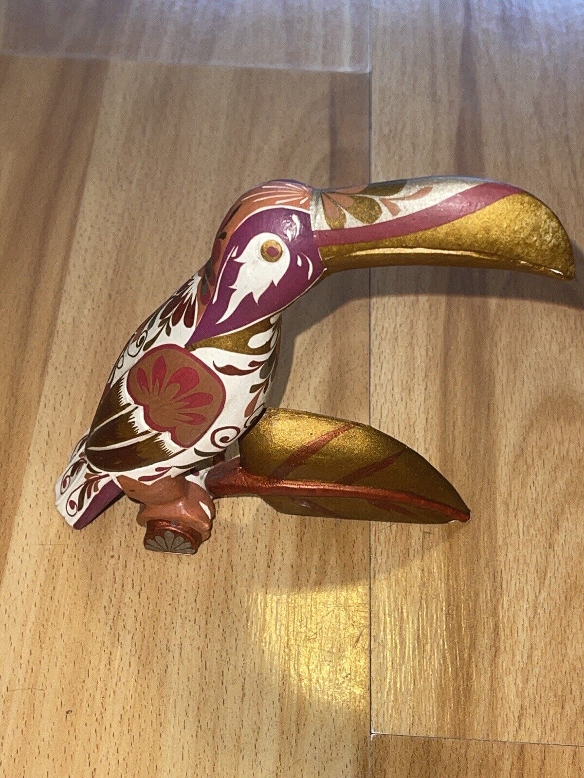 Hand Carved Wooden Toucan Tropical Bird Nice