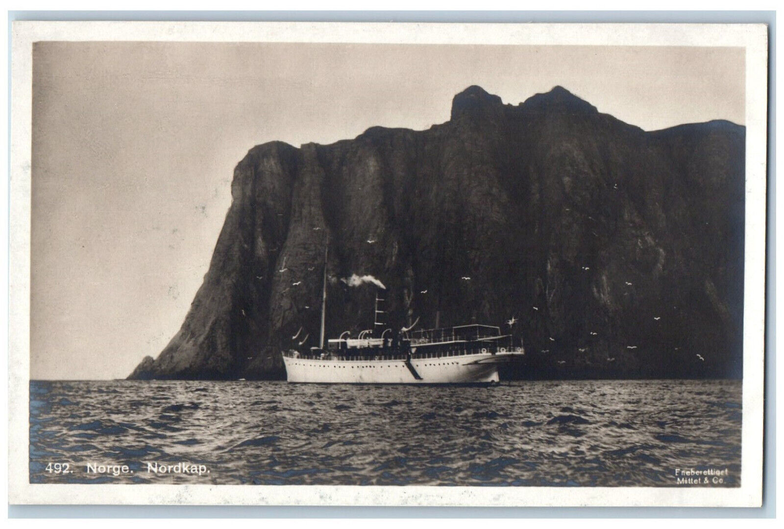 Nordkapp Norway Postcard Steamer Sailing Scene c1920\'s Antique RPPC Photo