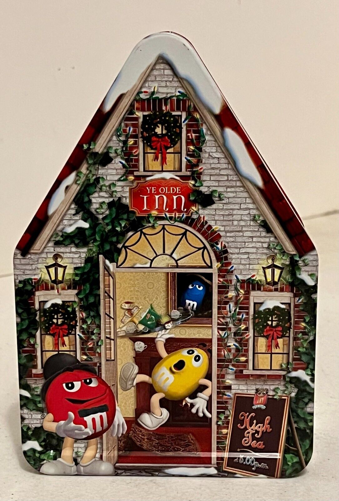 M&M’s Holiday Tin Christmas Village Series Tea House #15- 2002