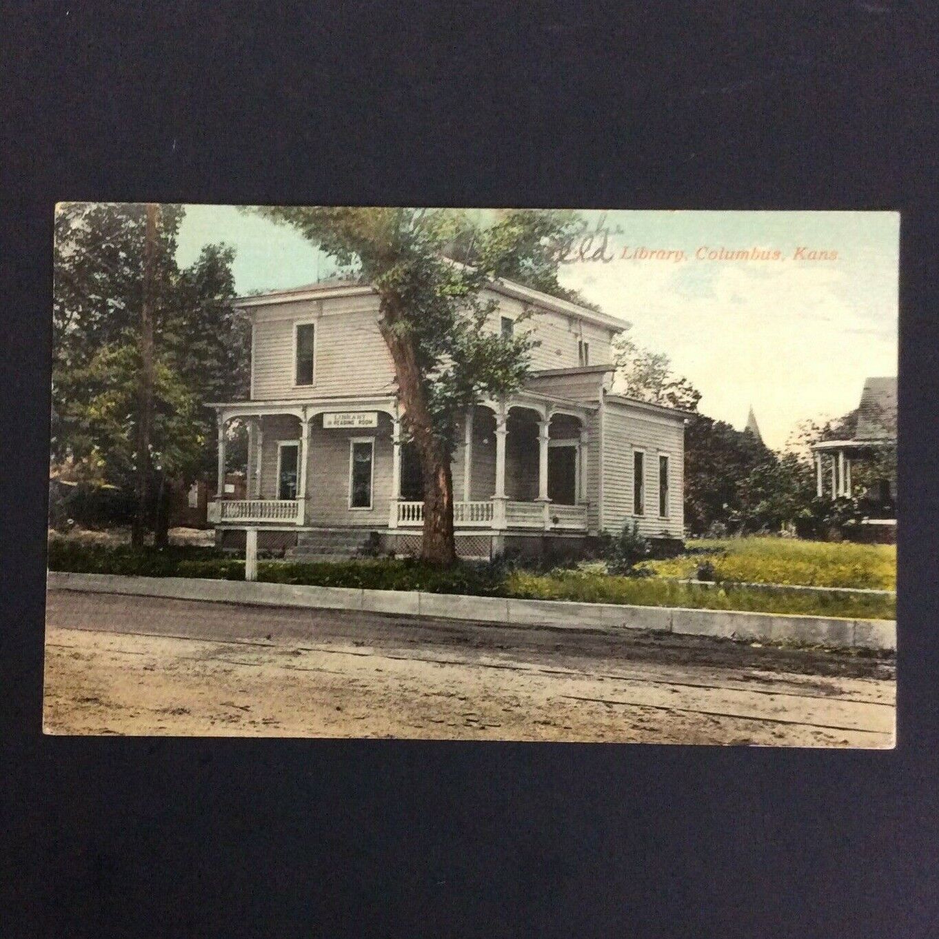 Columbus Kansas KS Library Postcard Divided Back Vtg 1913 Posted