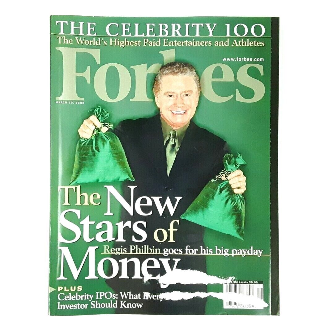 Vintage Forbes March 2000 Magazine The New Stars of Money - Regis Philbin